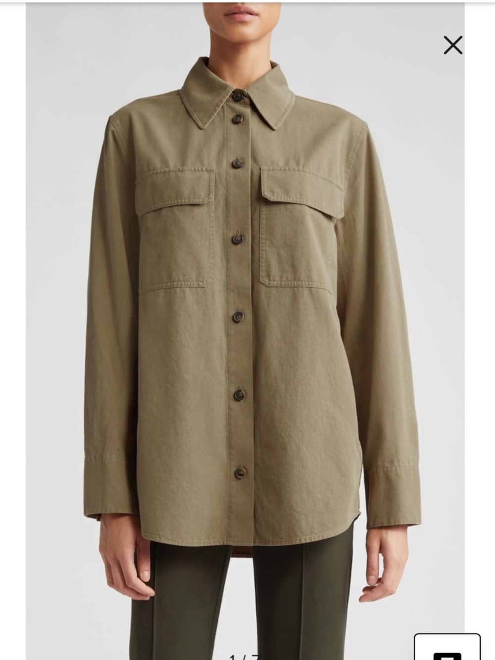 Vince Washed Cotton Shirt Jacket